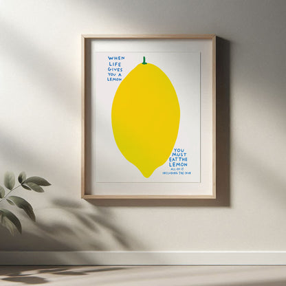 David Shrigley - Lemon, Quirky Wall Art, Pop Art Decor, Funny Poster, Contemporary Home Gallery, Humorous Decor, Art, Shrigley Print