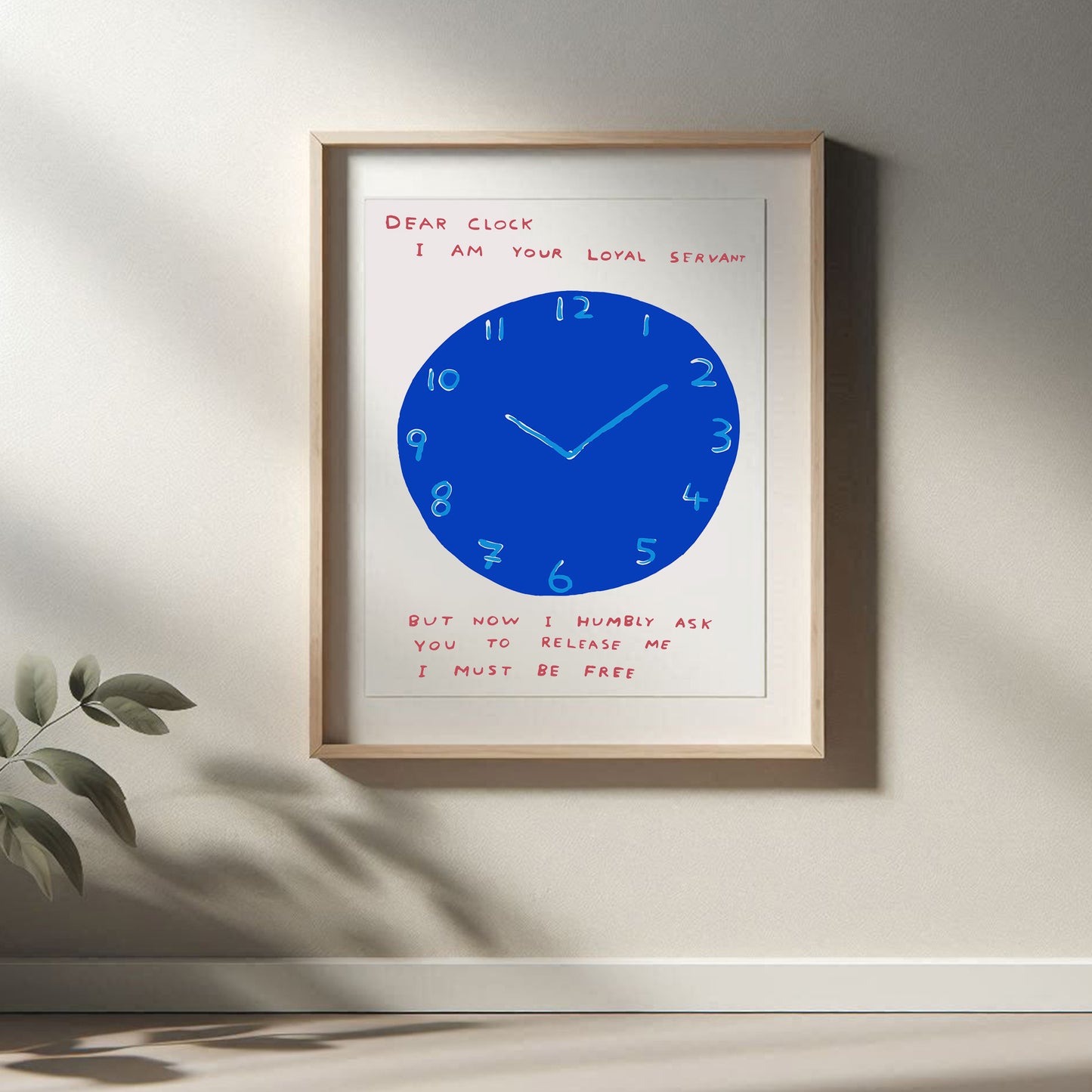 David Shrigley - Dear Clock, Quirky Wall Art, Pop Art Decor, Funny Poster, Contemporary Home Gallery, Humorous Decor, Art, Shrigley Print