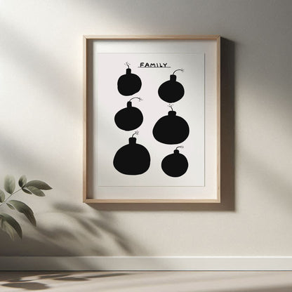 David Shrigley - Family, Quirky Wall Art, Pop Art Decor, Funny Poster, Contemporary Home Gallery, Humorous Decor, Art, Shrigley Print