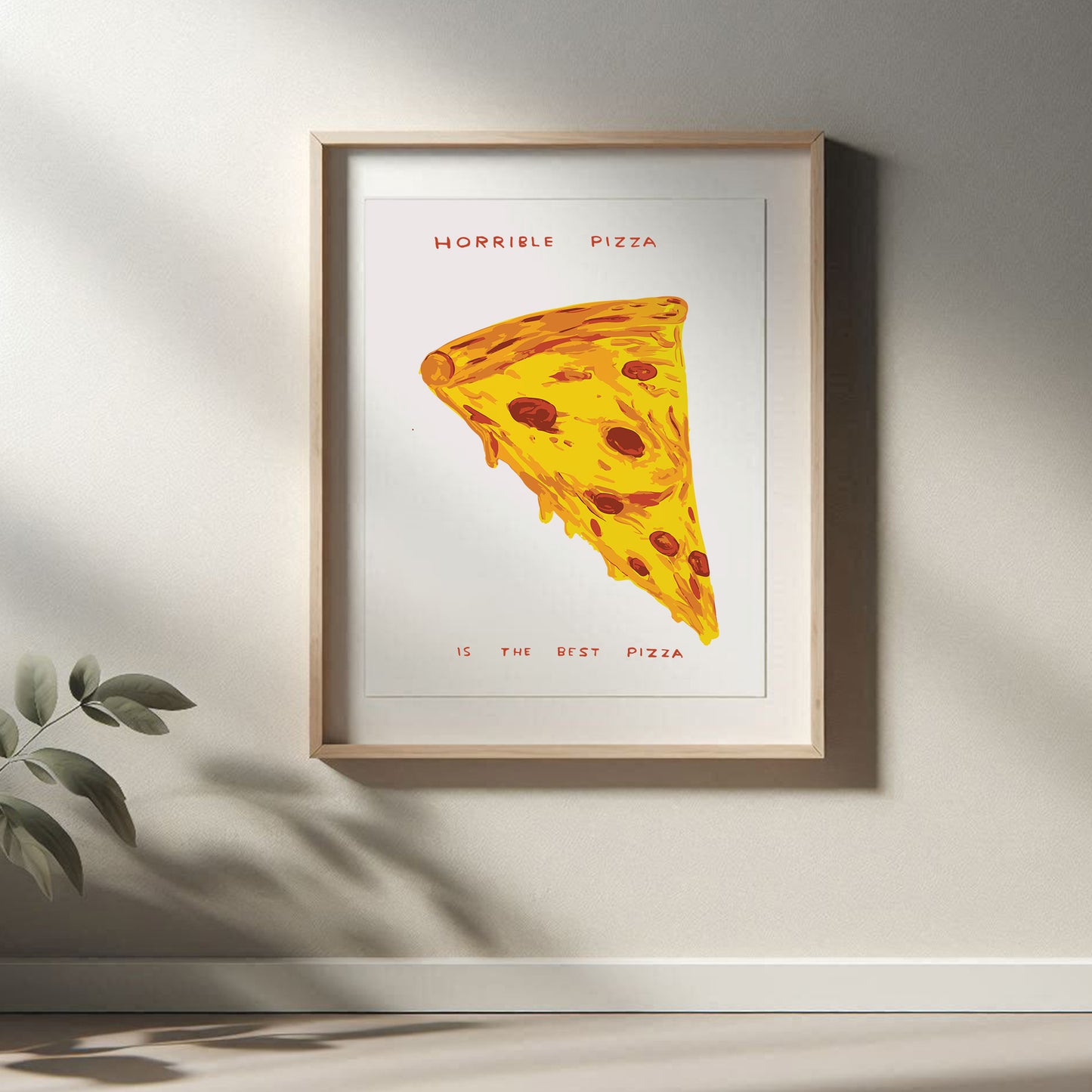 David Shrigley - Horrible Pizza, Quirky Wall Art, Pop Art Decor, Funny Poster, Contemporary Home Gallery, Humorous Decor, Shrigley Print