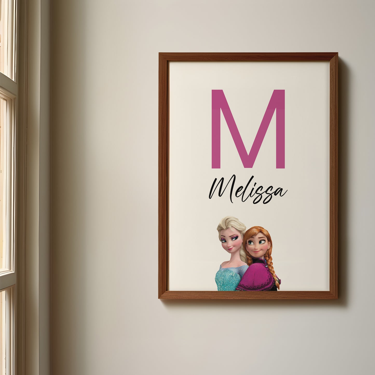 Frozen Name Sign, Personalized Elsa and Anna Print, Custom Kids Wall Decor, Disney Nursery Art, Frozen Sisters Print Set, Elsa Room Decor