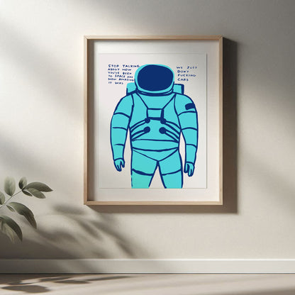 David Shrigley - Stop Talking, Quirky Wall Art, Pop Art Decor, Funny Poster, Contemporary Home Gallery, Humorous Decor, Art, Shrigley Print