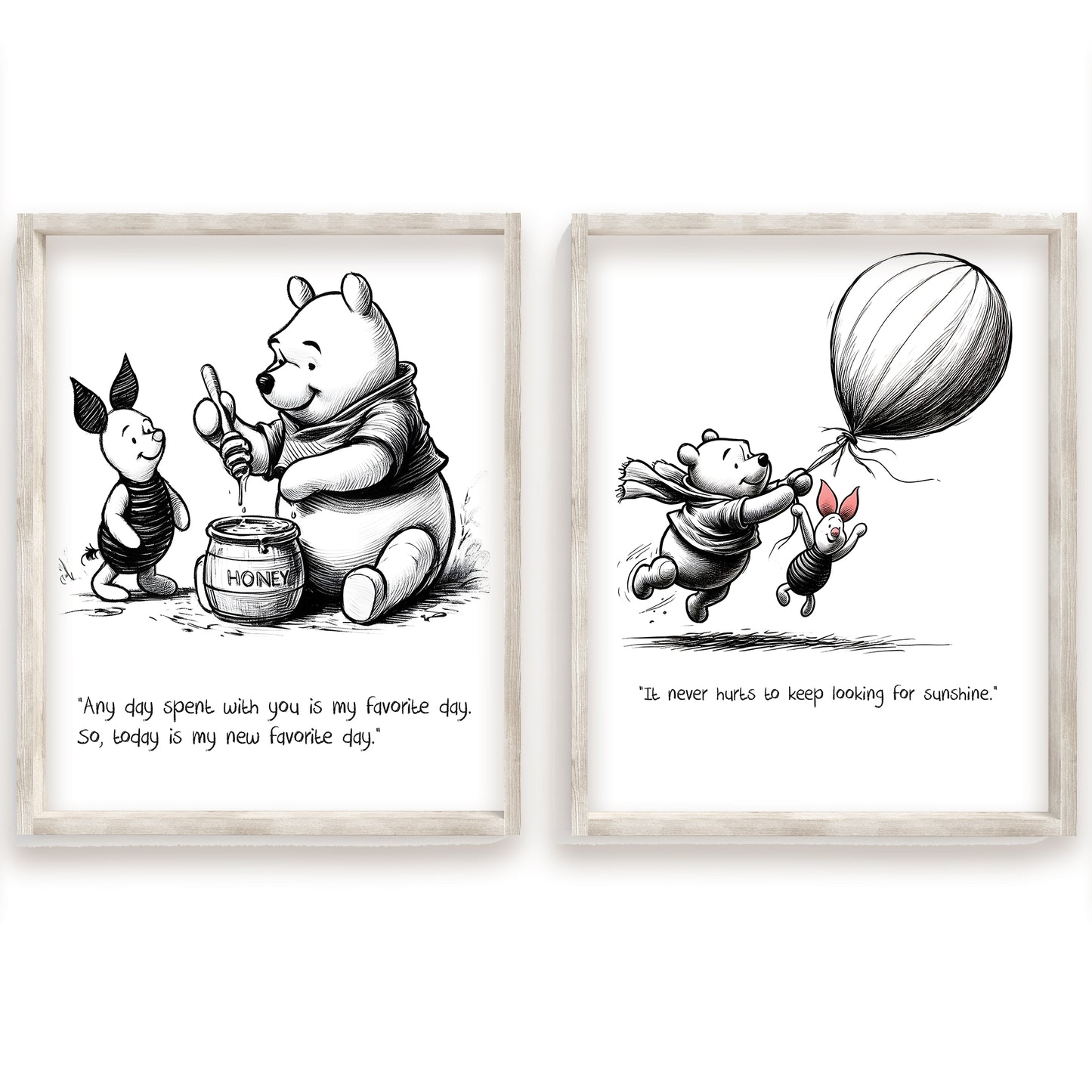 Winnie the Pooh Print, Honey Pot Quote Art, Watercolor Nursery Decor, Kids Room Wall Art, Disney Bear Poster
