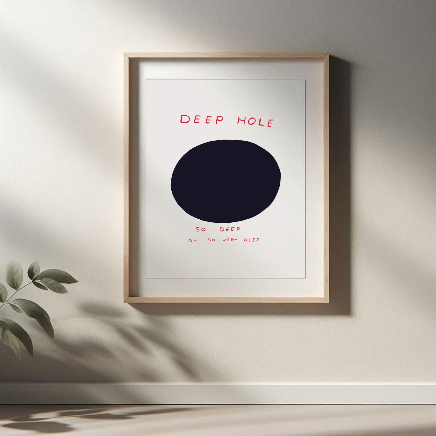 David Shrigley - Deep Hole, Quirky Wall Art, Pop Art Decor, Funny Poster, Contemporary Home Gallery, Humorous Decor, Art, Shrigley Print