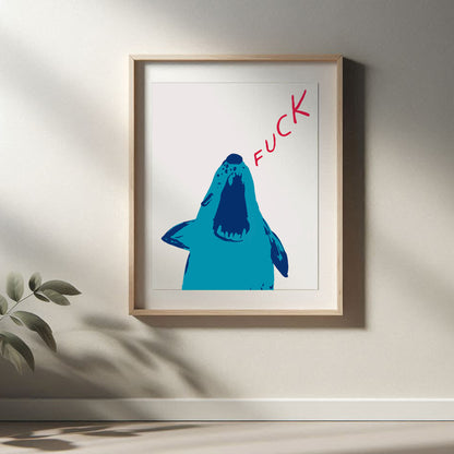 David Shrigley - Fuck, Quirky Wall Art, Pop Art Decor, Funny Poster, Contemporary Home Gallery, Humorous Decor, Art, Shrigley Print