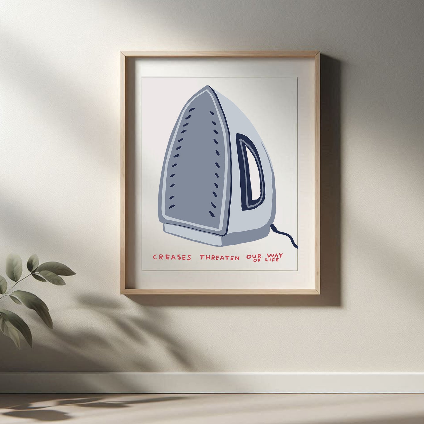 David Shrigley - Creases Threaten Our Way Of Life, Quirky Wall Art, Pop Art Decor, Funny Poster, Contemporary Home Gallery, Humorous Decor