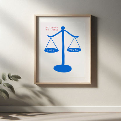 David Shrigley - It Could Be Worse, Quirky Wall Art, Pop Art Decor, Funny Poster, Contemporary Home Gallery, Humorous Decor, Shrigley Print