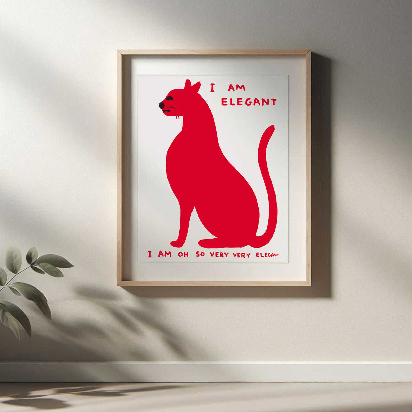 David Shrigley - I Am Elegant, Quirky Wall Art, Pop Art Decor, Funny Poster, Contemporary Home Gallery, Humorous Decor, Art, Shrigley Print