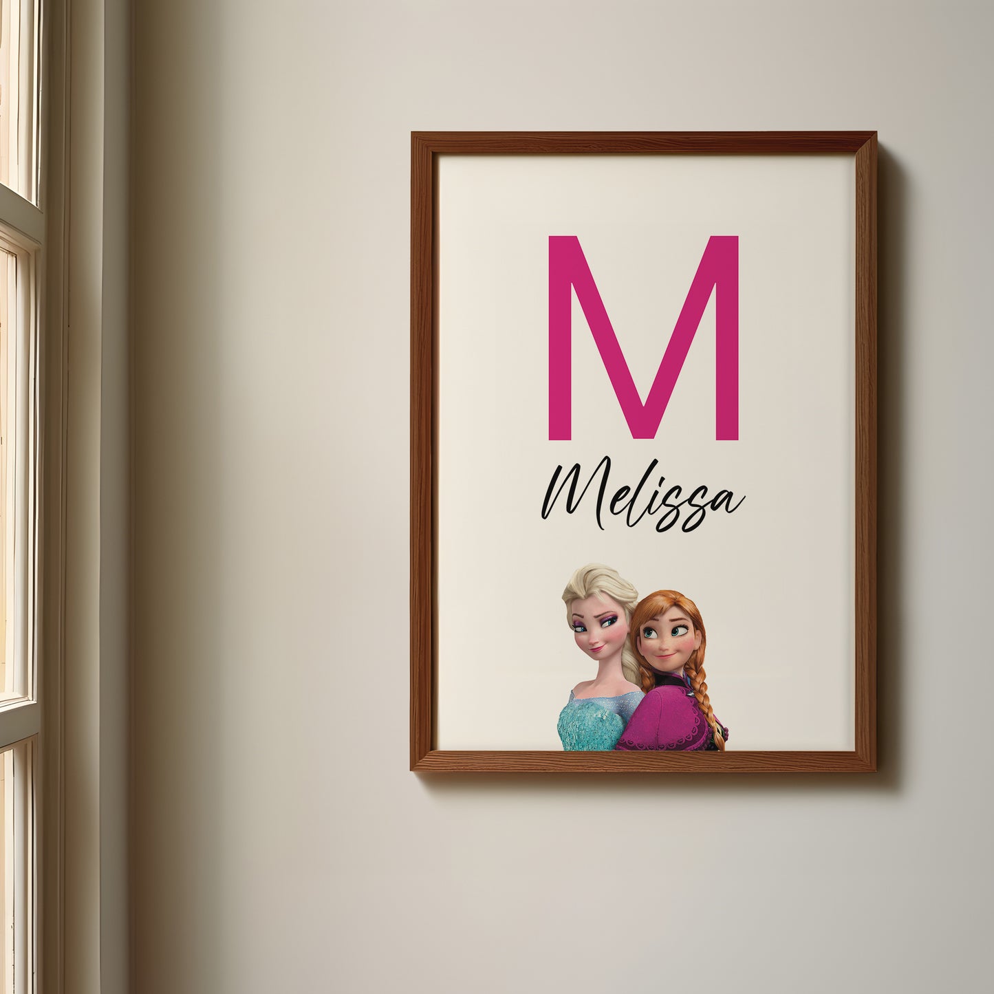 Frozen Name Sign, Personalized Elsa and Anna Print, Custom Kids Wall Decor, Disney Nursery Art, Frozen Sisters Print Set, Elsa Room Decor
