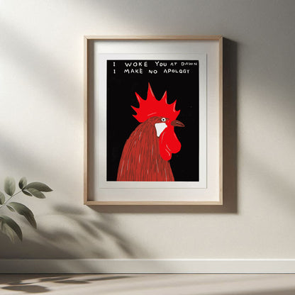 David Shrigley - I Woke You At Dawn, Quirky Wall Art, Pop Art Decor, Funny Poster, Contemporary Home Gallery, Humorous Decor