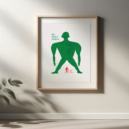 David Shrigley - Big Green Moron, Quirky Wall Art, Pop Art Decor, Funny Poster, Contemporary Home Gallery, Humorous Decor, Art