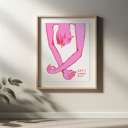 David Shrigley - Let's Hang Out, Quirky Wall Art, Pop Art Decor, Funny Poster, Contemporary Home Gallery, Humorous Decor, Art