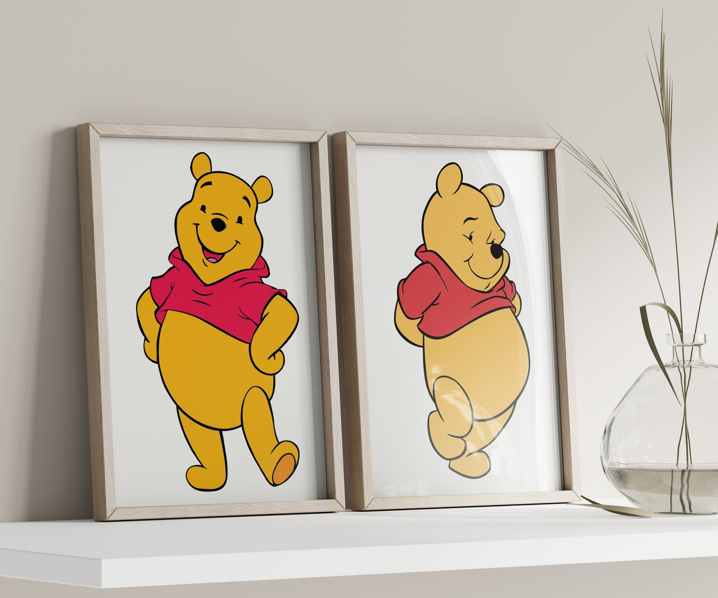 Personalized Winnie the Pooh Name Sign, Custom Nursery Art, Pooh Bear Print, Watercolor Kids Room Decor, Disney Character Poster