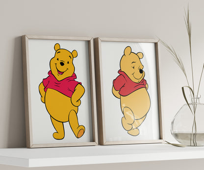 Personalized Winnie the Pooh Name Sign, Custom Nursery Art, Pooh Bear Print, Watercolor Kids Room Decor, Disney Character Poster