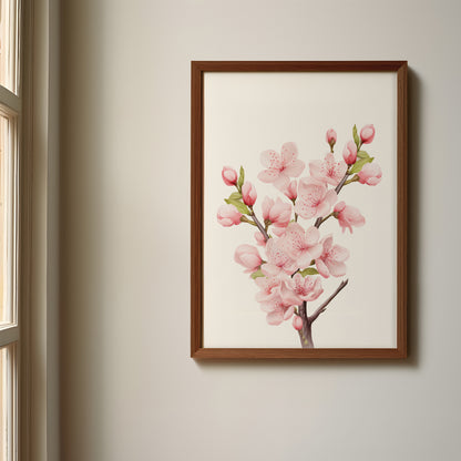 Pink Sakura Name Sign, Personalized Cherry Blossom Print, Custom Kids Wall Decor, Floral Nursery Art, Sakura Blossom Print Set, Pink Sakura Room Decor