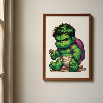 Baby Hulk Name Sign, Personalized Hulkling Print, Custom Kids Wall Decor, Marvel Nursery Art, Young Hulk Print Set, Baby Hulk Room Decor