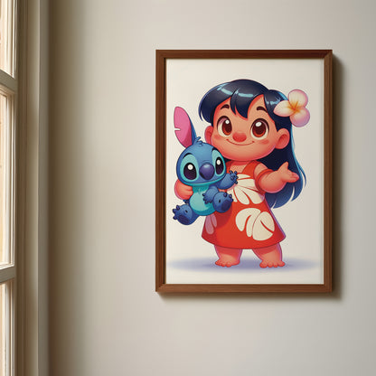 Lilo and Stitch Name Sign, Personalized Lilo & Stitch Print, Custom Kids Wall Decor, Disney Nursery Art, Stitch Print Set, Lilo Room Decor