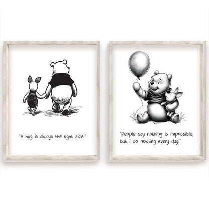 Winnie the Pooh Print, Honey Pot Quote Art, Watercolor Nursery Decor, Kids Room Wall Art, Disney Bear Poster