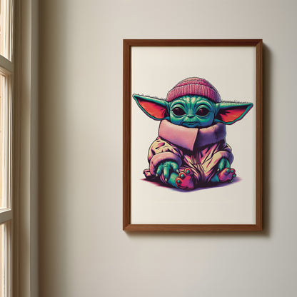 Baby Yoda Name Sign, Personalized Grogu Print, Custom Kids Wall Decor, Star Wars Nursery Art, Mandalorian Print Set, Baby Yoda Room Decor