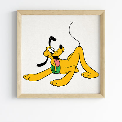 Disney Print Set, Mickey Mouse Print, Pluto Print, Watercolor Cartoon Art, Nursery Wall Decor, Kids Room Posters, Classic Disney Characters